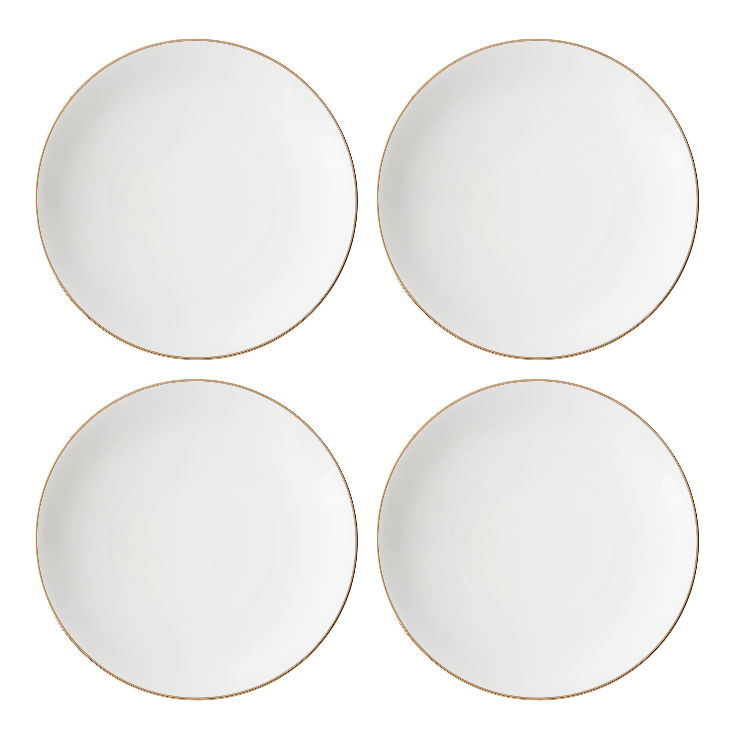 Trianna White Coupe Dinner Plates, Set of 4
